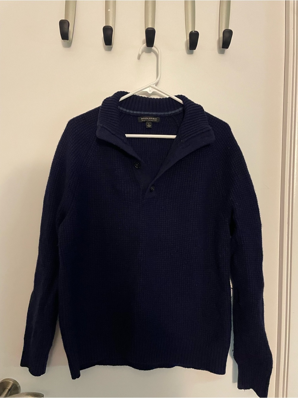 Banana Republic Navy Button-Front  Sweater